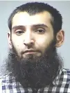  ??  ?? SUSPECTED TERRORIST Sayfullo Saipov told investigat­ors ‘he felt good about what he had done,’ according to a criminal complaint filed against him on Wednesday.