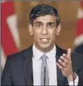  ??  ?? FISCAL FIREPOWER Chancellor Rishi Sunak delivering his Budget press conference last night