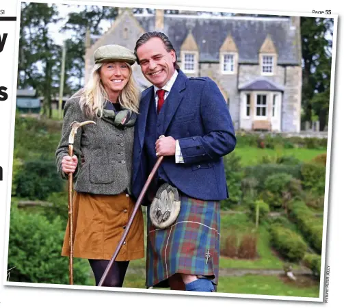  ?? Y L L O J R E T E P : e r u t c i P ?? Settling in: Nicci and James at their country pile in Caithness