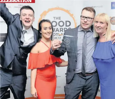  ??  ?? Team effort From left is chef Ryan Govigan, front-of-house supervisor Sarah Yardley, owner and head chef Darren Thomson and his mum Janice, front-of-house manager