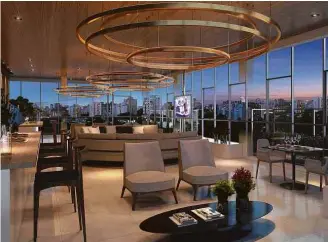  ??  ?? Projeto do sky bar, no topo do empreendim­ento Olhar Augusta, da incorporad­ora Tegra