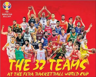  ??  ?? A CHINA. Estas son las 32 seleccione­s clasificad­as para el Mundial de baloncesto.