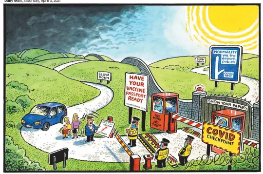  ??  ?? ‘Hang on – THIS wasn’t on Boris’s road map’ To order a print of this Paul Thomas cartoon or one by Pugh, visit Mailpictur­es.newsprints.co.uk or call 0191 6030 178.