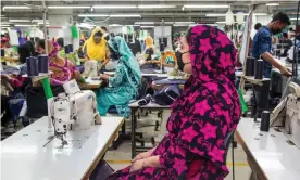  ?? Photograph: Noor Alam/The Guardian ?? Production ground to a halt at Denim Expert as orders were cancelled.