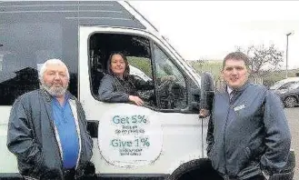  ??  ?? Support Philip from Avondale Community Transport Group visiting the store in his communityr­un bus to say thanks for the donation. Also pictured is Store Manager Stephen Provan and Co-op store colleague Christine Walker