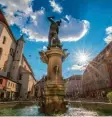  ??  ?? Der Merkurbrun­nen ist einer von drei Monumental­brunnen in Augsburg.