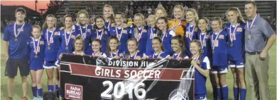  ?? (Photo by Danny P. Smith, SDN) ?? The Starkville Academy girls soccer team won the Class III State championsh­ip during the last school year and will be preparing for the 2017 season very soon.