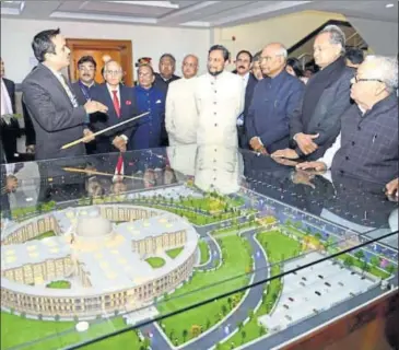  ??  ?? President Ram Nath Kovind, Chief Justice of India SA Bobde, Rajasthan governor Kalraj Mishra and chief minister Ashok Gehlot at the inaugurati­on of the new Rajasthan high court building in Jodhpur on Saturday. HT PHOTO