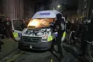  ?? ?? A police van set on fire by protesters outside Bridewell police station in Bristol on 21 March 2021. Photograph: Andrew Matthews/PA