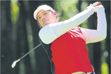  ?? USA TODAY SPORTS ?? Ariya Jutanugarn tees off on the second hole during the third round at Shoal Creek.