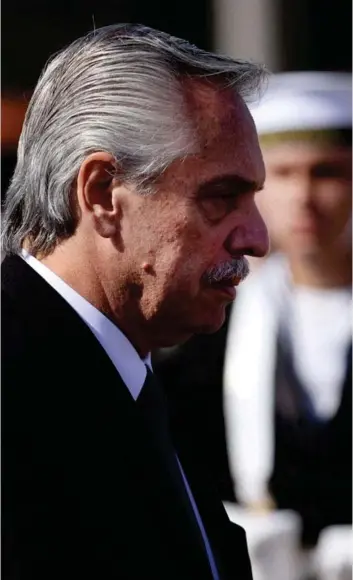  ?? ?? ► Alberto Fernández en su visita a Chile, el 5 de abril de 2023.