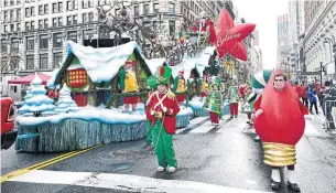  ?? EUGENE GOLOGURSKY GETTY IMAGES FOR MACY'S INC. ?? This year, the Macy’s parade was drasticall­y scaled down. The route was reduced to one block, there were no high school bands and the usual 2,000 balloon handlers were reduced to about 130.