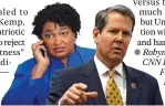  ??  ?? Battle: Stacey Abrams and Brian Kemp