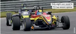  ??  ?? Only eight cars raced in F3 Cup season opener