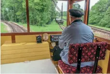  ?? ?? Above: View from the cab – the rebuilt Ryde Pier tram heads out over the IoWSR. IOWSR