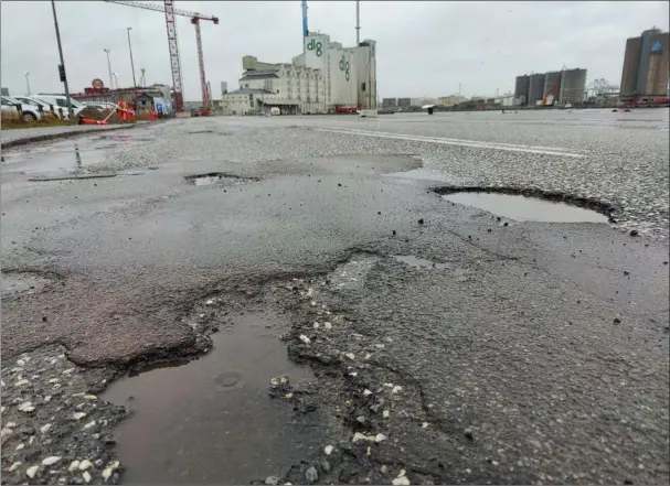  ?? ?? Hullede veje er blevet et usaedvanli­gt hyppigt syn i Aarhus Kommune. Foto: Mathias Dueholm