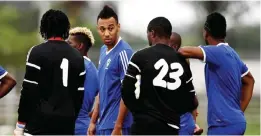  ?? — AFP ?? LIBREVILLE: Gabon’s forward Pierre-Emerick Aubameyang takes part in a training session in Libreville yesterday, as part of the 2017 Africa Cup of Nations football tournament.