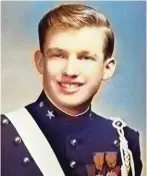  ??  ?? Trump at NY Military Academy, 1964