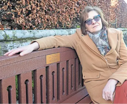  ?? Picture: Darrell Benns. ?? Linda Johnstone in Glenbervie Cemetery at a bench she erected in memory of her late husband and north-east MSP Alex Johnstone. She is facing her own cancer battle.