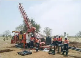  ?? ?? MAIDEN DRILLING To date, Oriole Resources has completed four phases of diamond drilling, totaling 6 685.4 m in 54 holes, at its Bibemi project in Cameroon