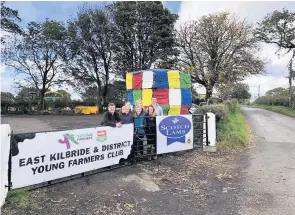  ??  ?? Art attack The farmers created a Rubik’s Cube for a bale art contest