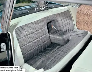  ??  ?? Immaculate rear seat in original fabric.