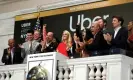  ?? Photograph: Andrew Kelly/Reuters ?? Uber’s CEO, Dara Khosrowsha­hi, celebrates the company’s initial public offering at the New York Stock Exchange in 2019.