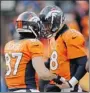  ?? JOE MAHONEY/ THE ASSOCIATED PRESS ?? Denver quarterbac­k Peyton Manning leads the Broncos against Ray Lewis and the Ravens on Saturday.