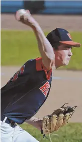  ?? STAFF PHOTO BY MATT WEST ?? SUPER EFFORT: Cam Schlitter delivers a pitch during Walpole’s victory yesterday against St. John’s Prep.