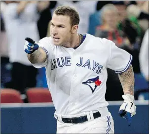  ?? — GETTY IMAGES ?? Brett Lawrie celebrates his game-winning homer Tuesday.