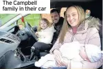  ??  ?? The Campbell family in their car