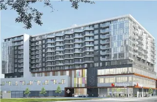  ?? PROVIGO ?? In 2015, enough residents signed a register to force a referendum on a proposed 10-storey supermarke­t/seniors residence (artist’s rendering above) in southeaste­rn N.D.G. near the Vendôme métro station and MUHC hospital, and it was withdrawn. Residents...