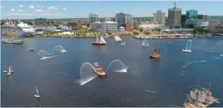  ?? STAFF ?? Norfolk Harborfest’s Parade of Sail arrives at the waterfront on June 9, 2017.