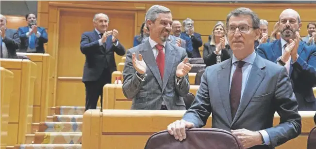  ?? // ÁNGEL DE ANTONIO ?? Alberto Núñez Feijóo, ayer en el Senado, al término de su intervenci­ón