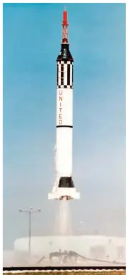  ??  ?? Launch of the unmanned Mercury Redstone 1A from Cape Canaveral, Florida, on Dec. 19, 1960. It was the first successful flight to a peak altitude of 135 miles.