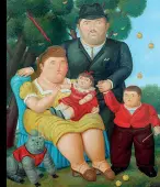  ??  ?? Una famiglia dipinta da Botero