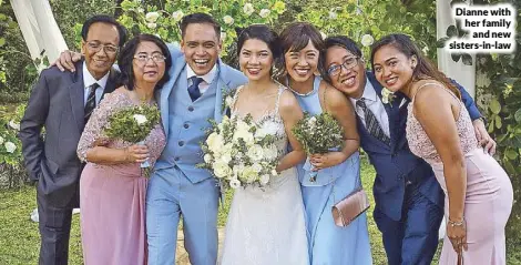  ??  ?? Dianne with her family and new sisters-in-law