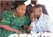  ?? ?? Environmen­tal patron First Lady Dr Auxillia Mnangagwa talks to Harare Mayor Clr Jacob Mafume during the launch of a model children’s green park in Glen Norah, Harare yesterday