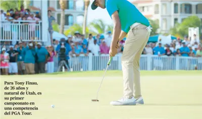  ??  ?? Para Tony Finau, de 26 años y natural de Utah, es su primer campeonato en una competenci­a del PGA Tour.