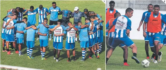  ?? FOTOS: JUAN SALGADO ?? (1) La Selección volvió a entrenar a doble horario en Comayagua y hoy juegan con la UPNFM. (2) La H se vuelve a concentrar el lunes en SPS.