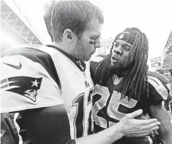  ??  ?? Tom Brady, left, and Richard Sherman, shown in 2012, would be worthy of in-depth looks.