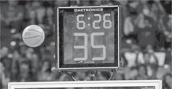  ?? PHOTO PROVIDED ?? The National Federation of State High School Associatio­ns recently approved the option of adding the shot clock to high school basketball.
