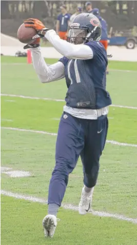  ?? CHARLES REX ARBOGAST/ AP ?? Receiver Kevin White has been staying late to work on routes.