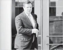  ?? PABLO MARTINEZ MONSIVAIS THE ASSOCIATED PRESS ?? Paul Manafort, President Donald Trump's former campaign chair, leaves the federal courthouse in Washington on Wednesday .