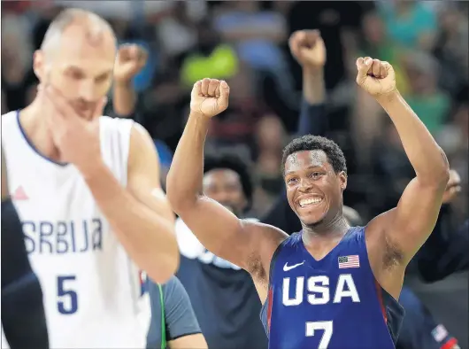  ?? ERIC GAY/AP ?? Raptors guard Kyle Lowry was a part of the U.S. gold-medal-winning team at the 2016 Olympics, and says that experience will help him handle an extended summer away from home.