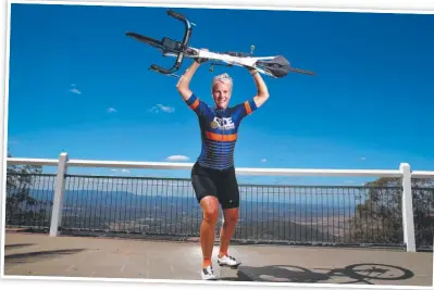  ?? Picture: Adam Head ?? WHAT A RIDE: Toowoomba cyclist Anne Elliott participat­es in the 2020 Rotary Club’s Ride the Range event. At the time she was aged 55 and had been cycling for 12 years.