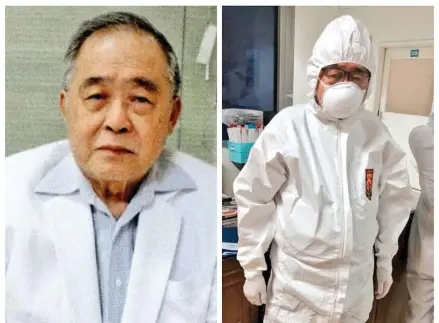  ??  ?? Indonesian doctor Dr Handoko Gunawan. Right, Dr Gunawan in his hazmat suit.