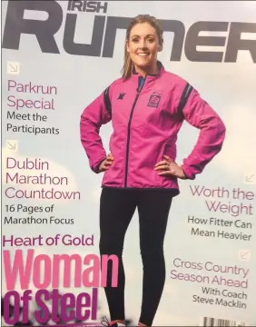  ??  ?? Natalie Kelly on the front of the Irish Runner magazine.