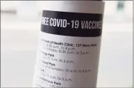  ?? Tyler Sizemore / Hearst Connecticu­t Media ?? A sign promoting free COVID vaccines is displayed in Stamford on Aug. 4. The city employs 1,202 full-time staff; 852 of its workers have submitted proof to the city showing full immunizati­on against COVID-19.