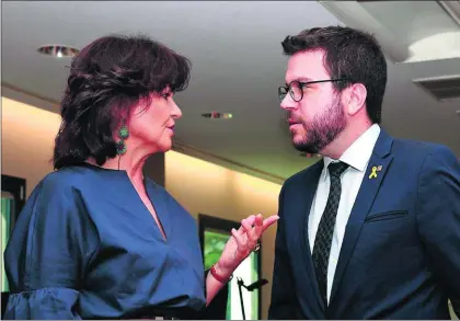  ?? / EFE ?? La vicepresid­enta, Carmen Calvo, y el vicepresid­ente del Govern, Pere Aragonès, en julio en Moncloa.